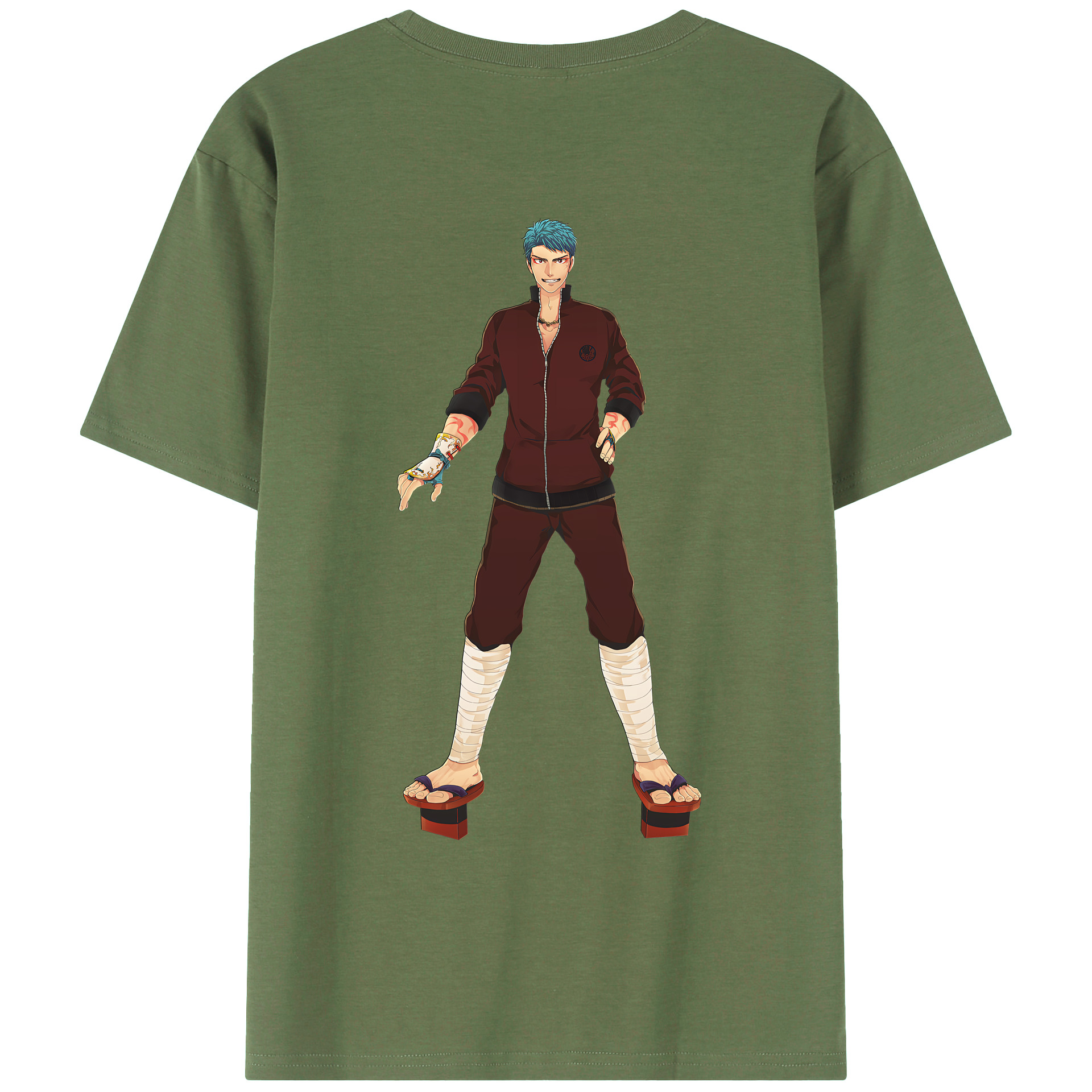（画像用） 刀剣乱舞 Touken Ranbu 綿100％ メンズ半袖Tシャツ（バックプリント） 通気性